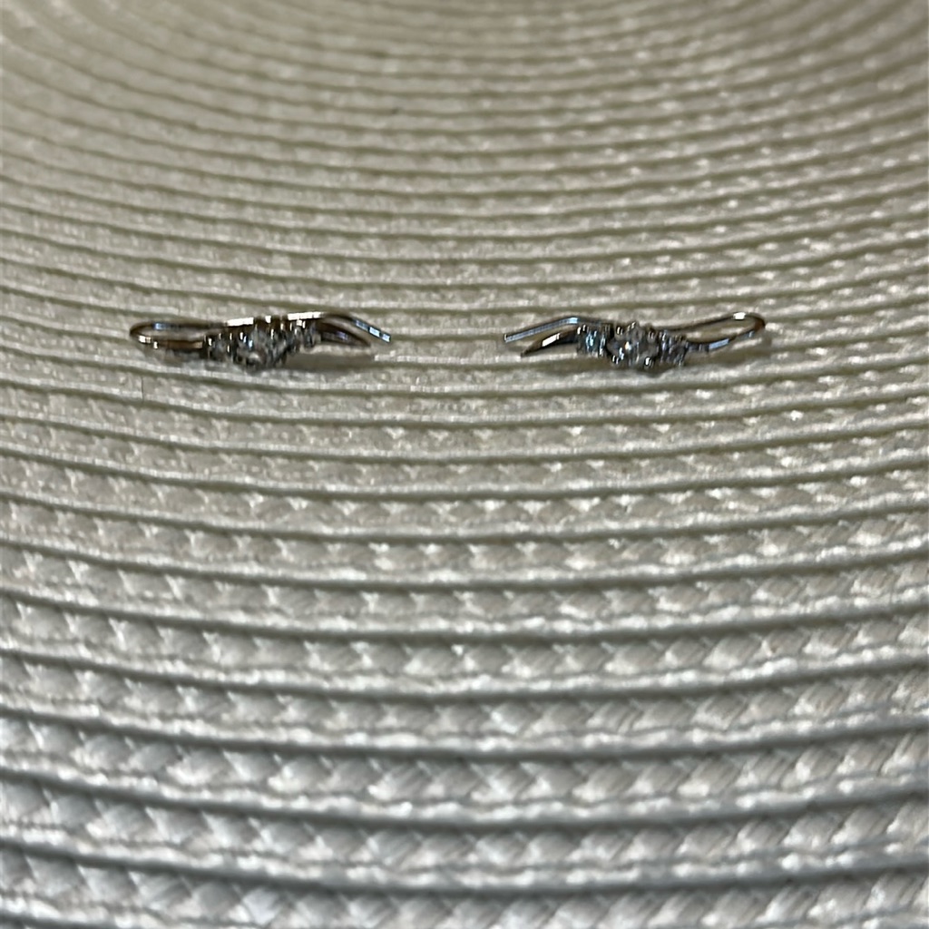 Cz Silver Toned Dangle Earrings